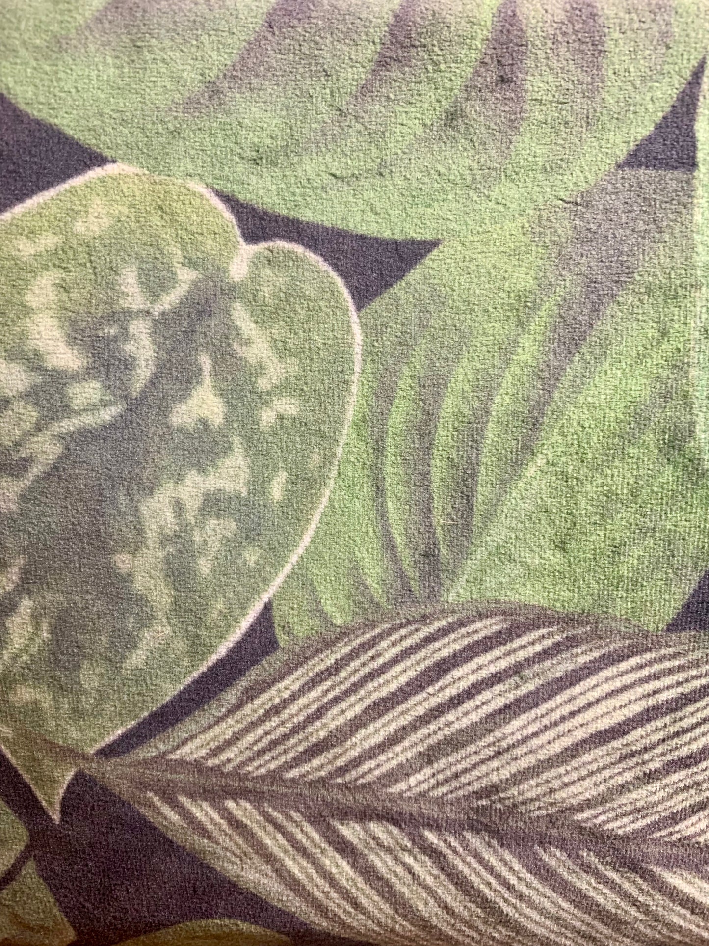 Gorgeous Handmade Tropical Leaf Velvet Toiletry / Wash Bag