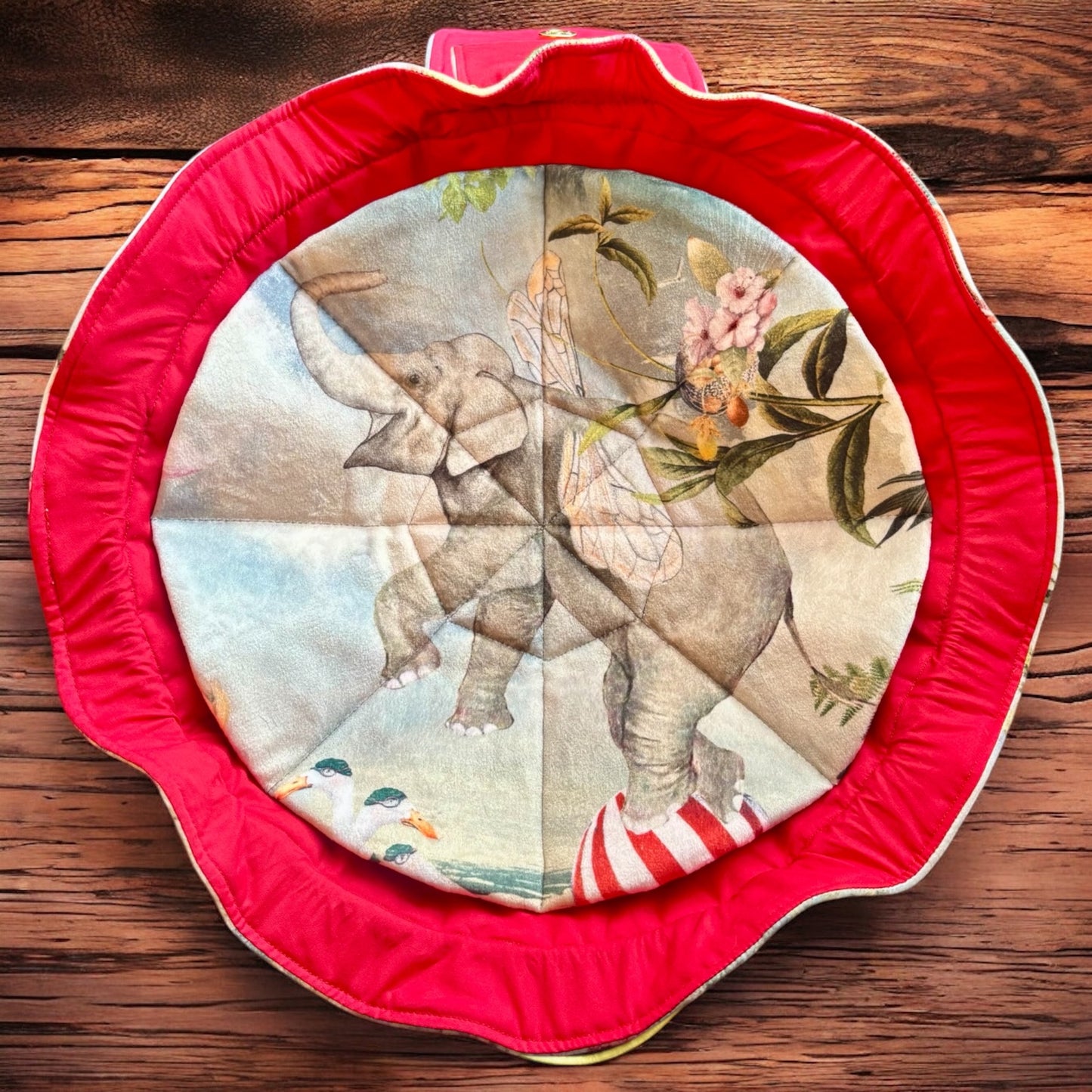 Elephant velvet jewellery pouch