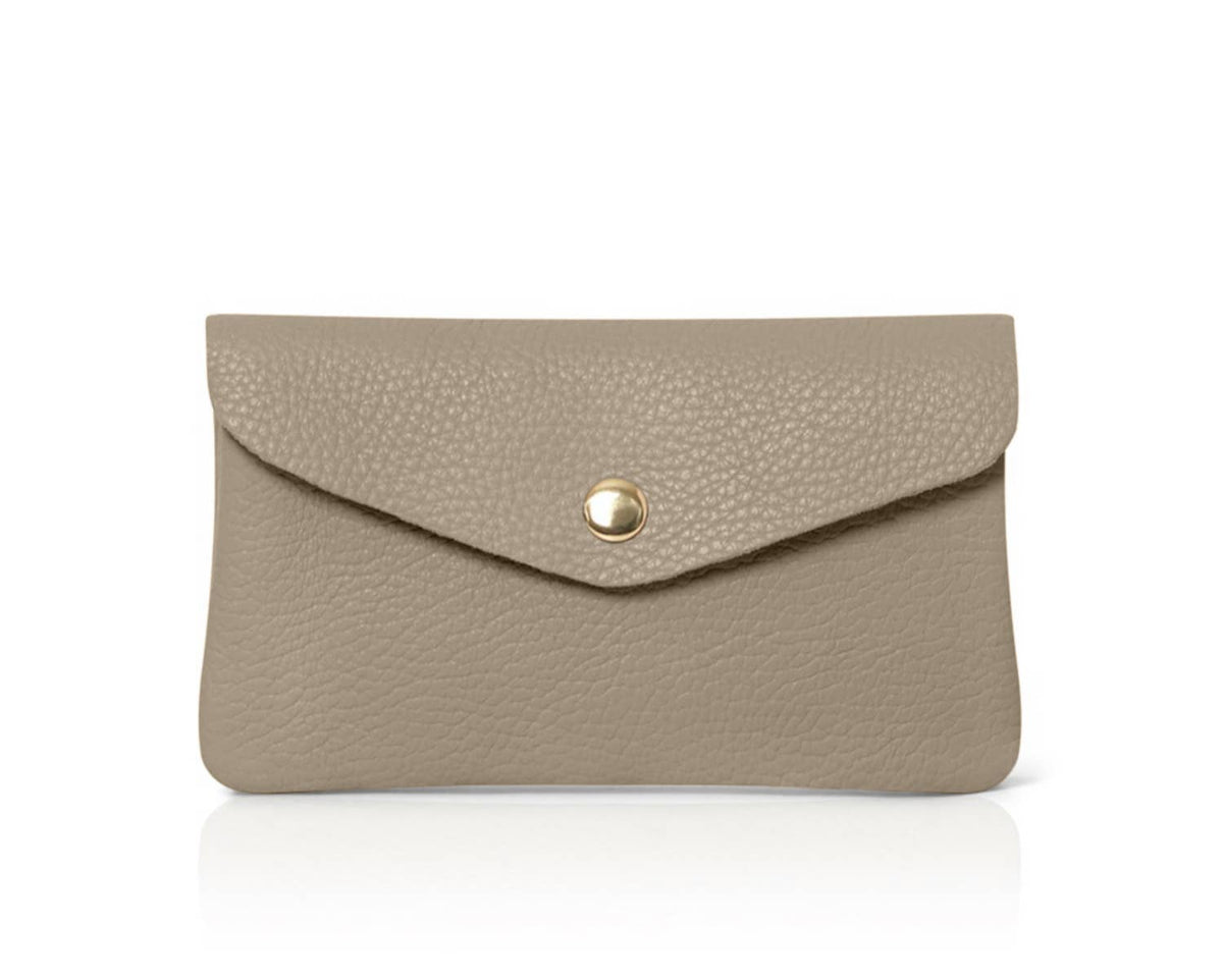 Genuine Leather Coin Bag Coin Purse And Card Holder-Medium: Dark Tan