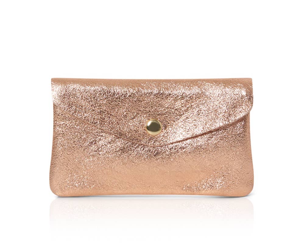 Genuine Leather Coin Bag Coin Purse And Card Holder-Medium: Gold