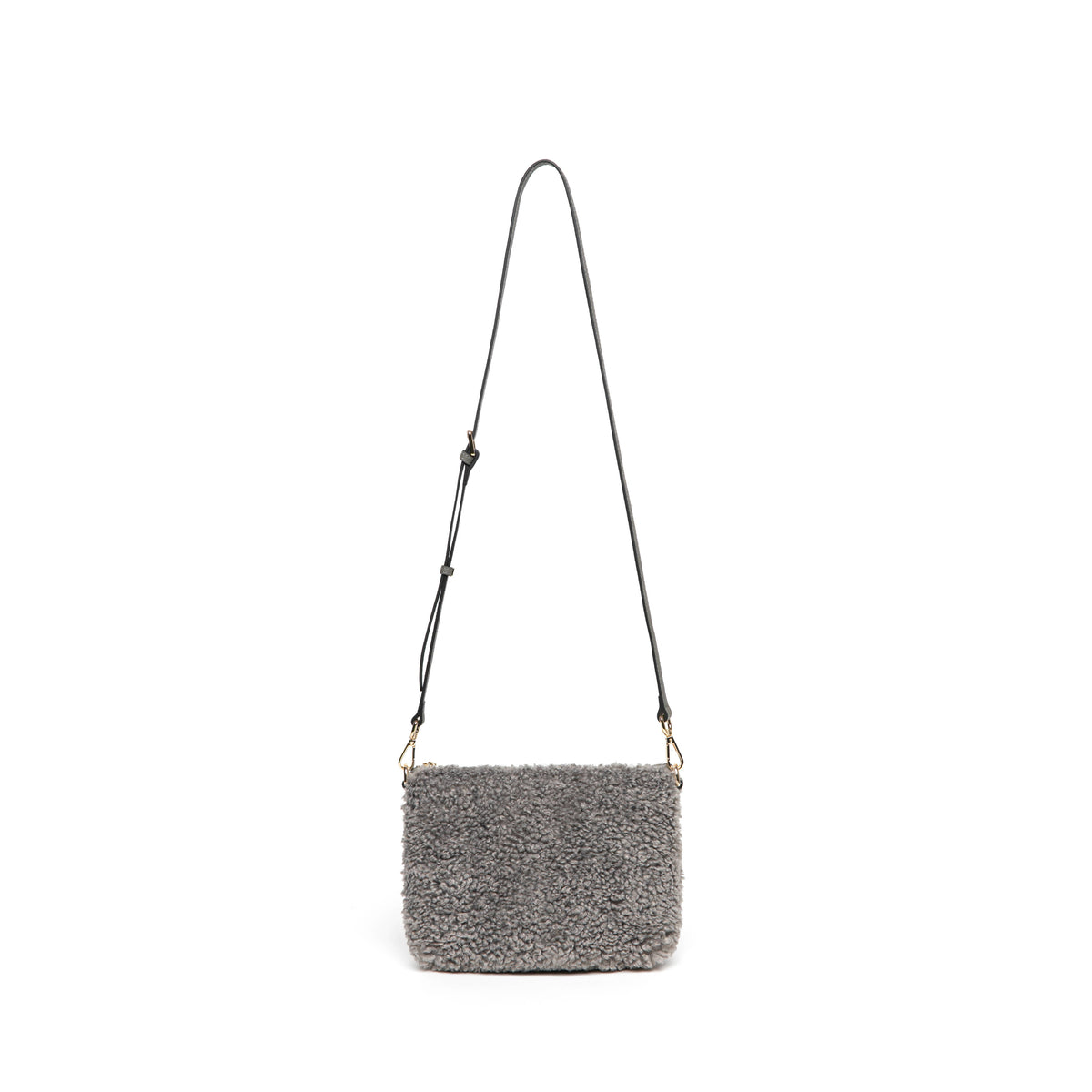 Women's Faux Shearling & Genuine Leather Messenger Bag: Tan/Cream