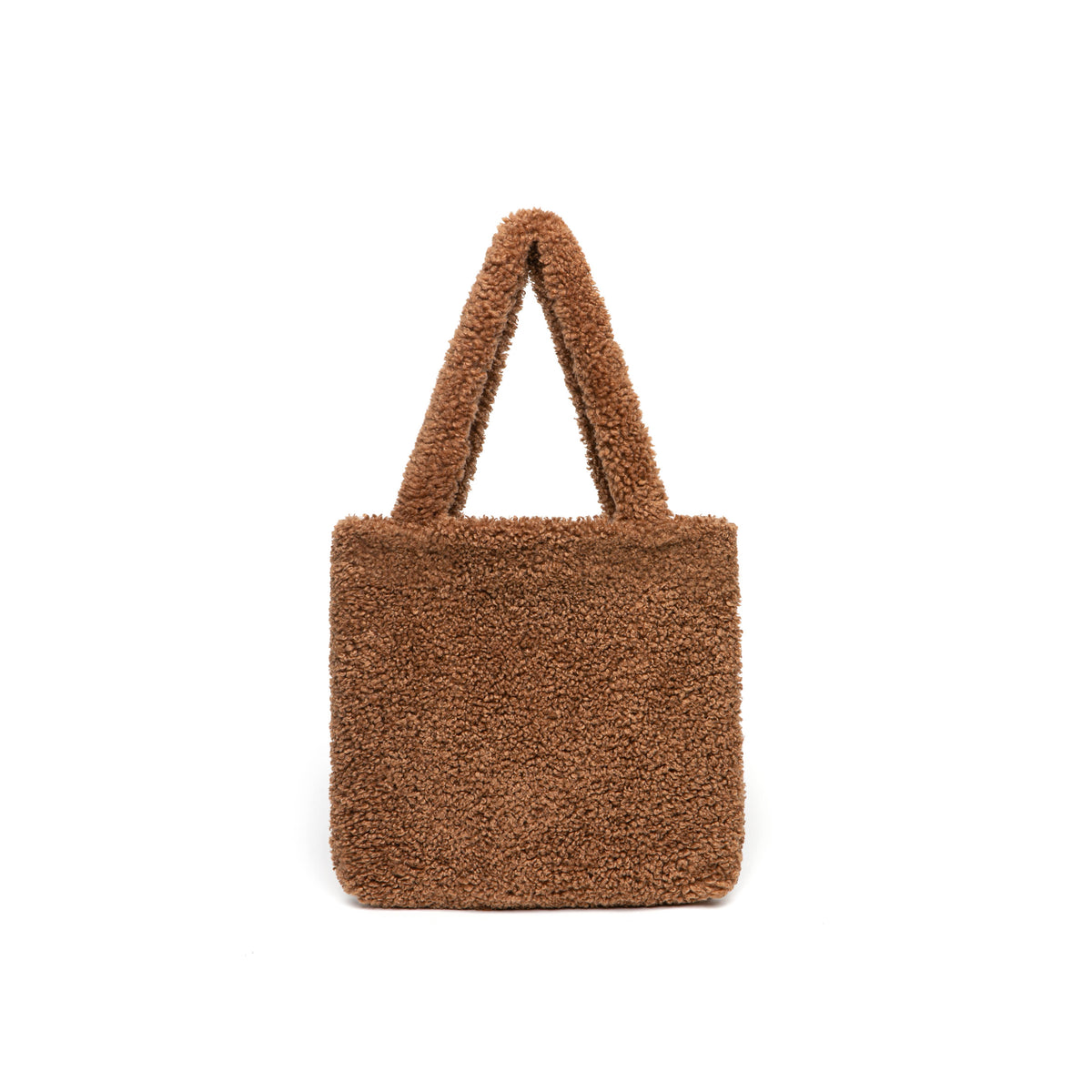 Women's Faux Shearling Tote Shoulder Bag: TAN