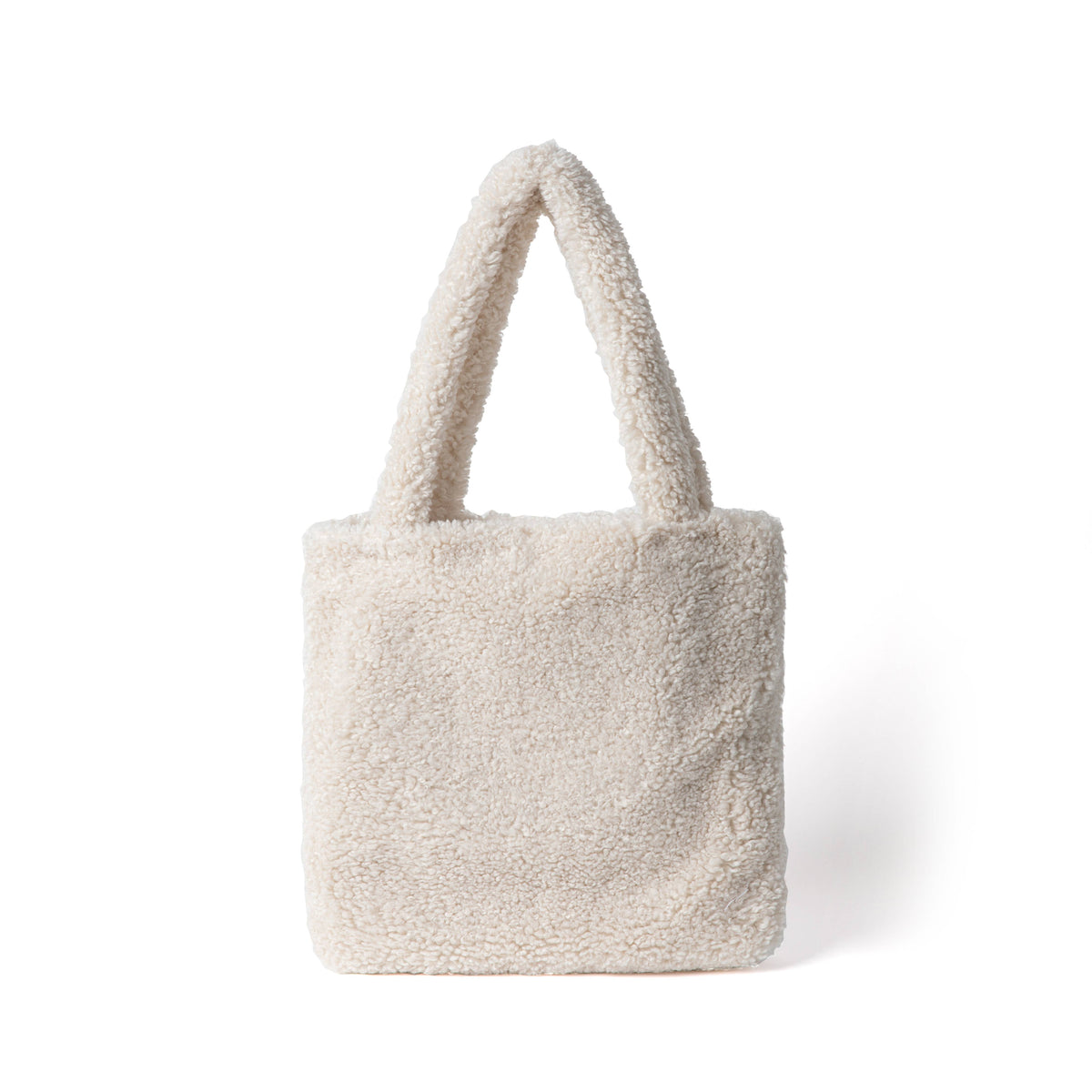 Women's Faux Shearling Tote Shoulder Bag: LIGHT TAUPE