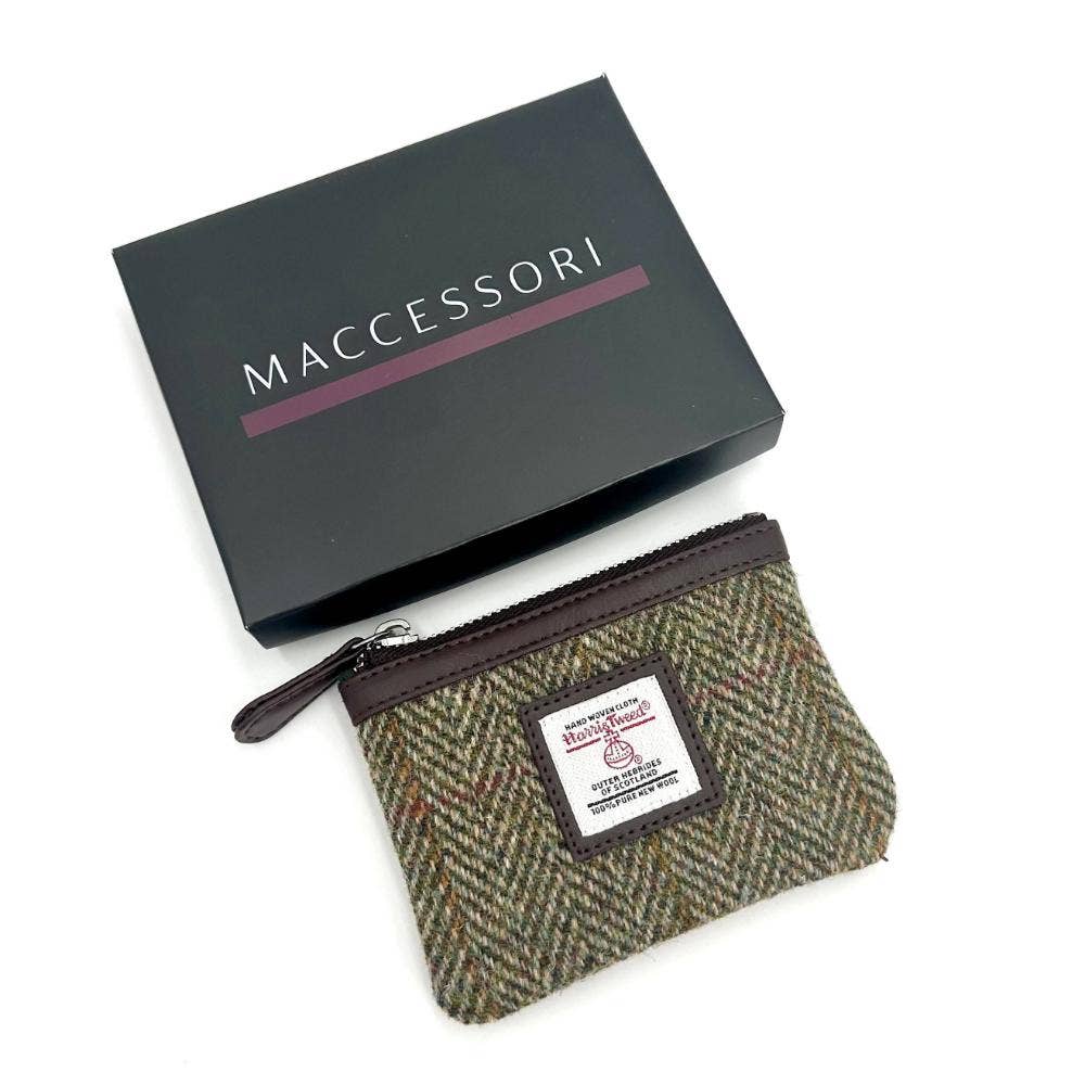 Harris Tweed Coin Purse Country Green