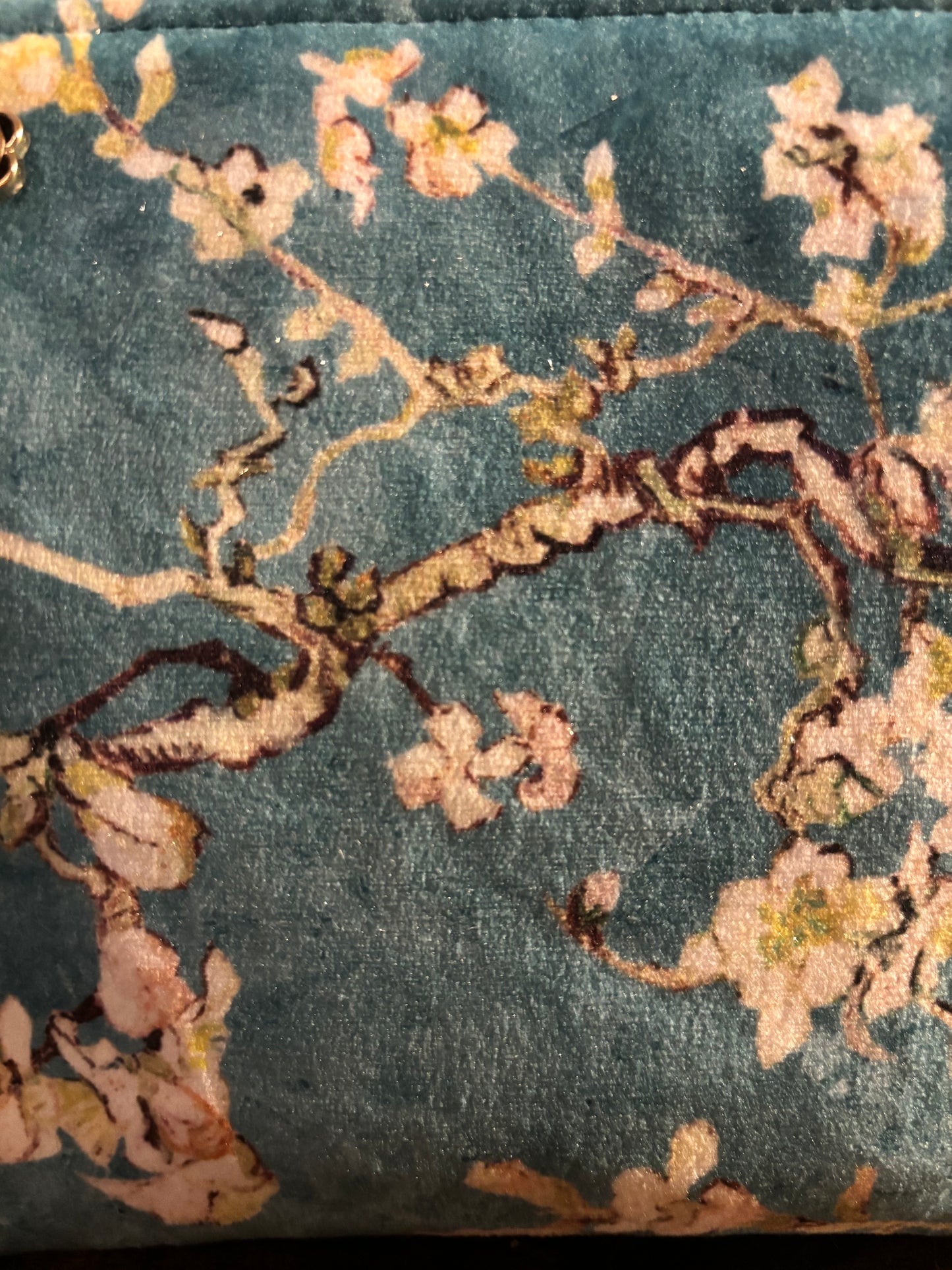 Van Gogh Almond Blossom Small Velvet Makeup Bag: Silky
Tassel, Red Lining