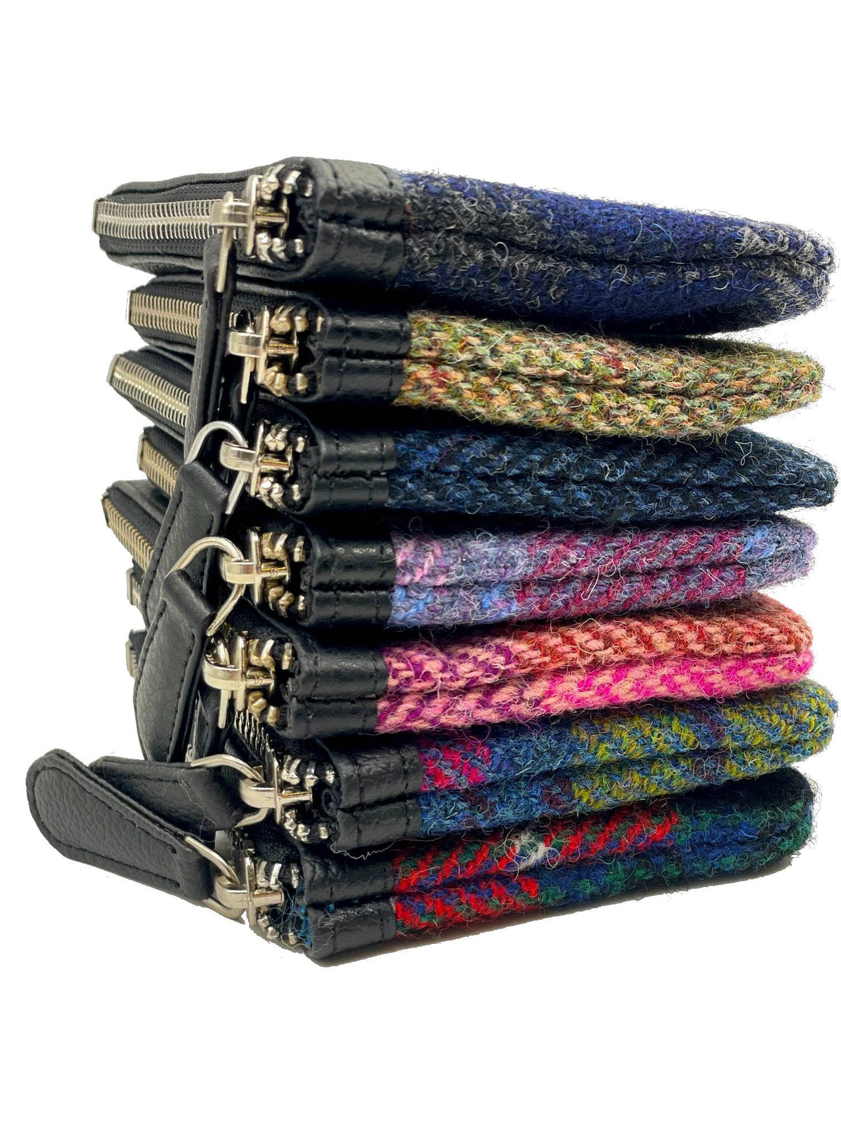 Harris Tweed Coin Purse Green Purple Plaid