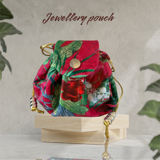 Red velvet Jewellery pouch