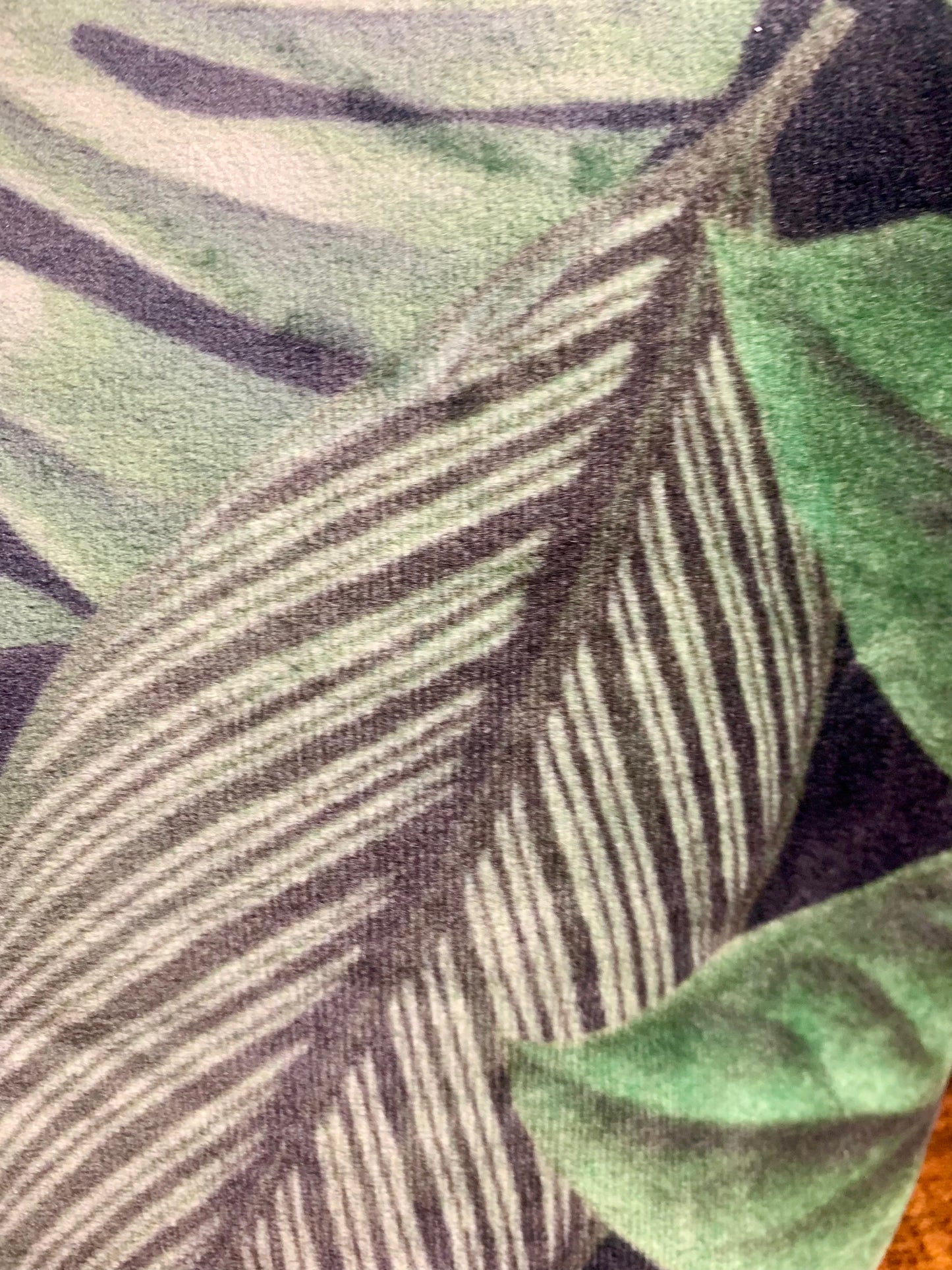 Gorgeous Handmade Tropical Leaf Velvet Toiletry / Wash Bag