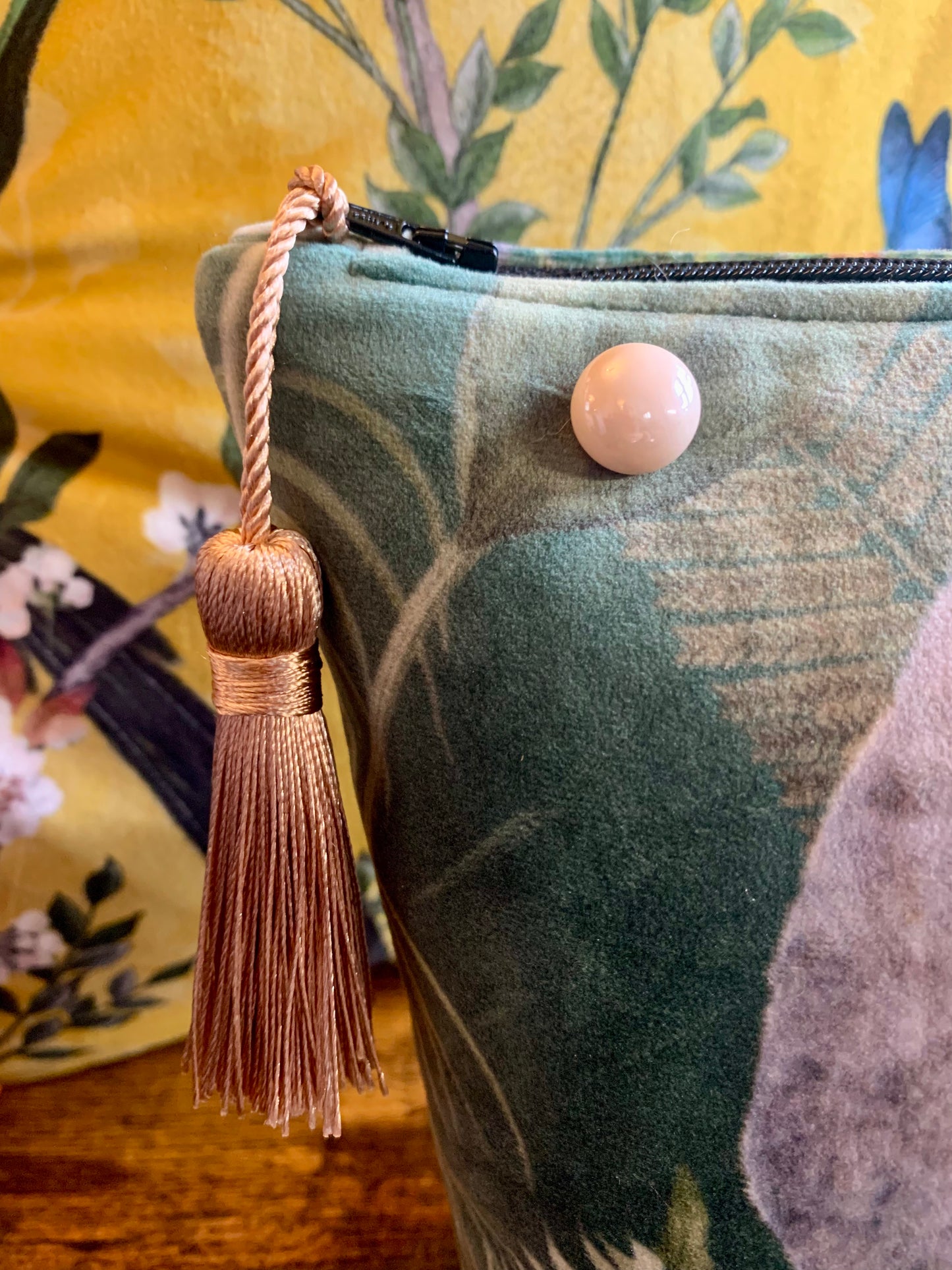 Elephant tropical Velvet Toiletry / Wash Bag