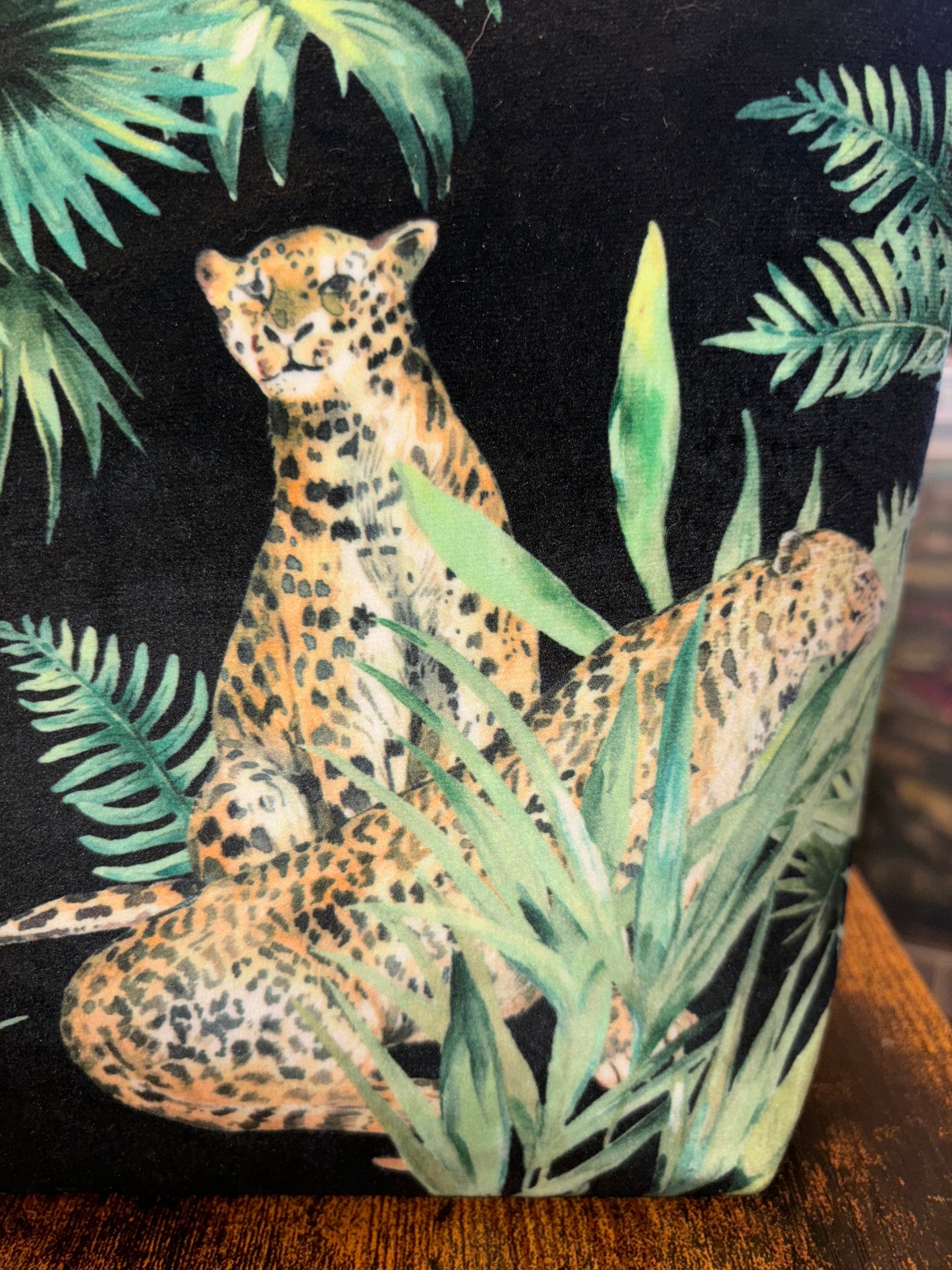 Amazon Leopard print tropical Velvet Toiletry / Wash Bag