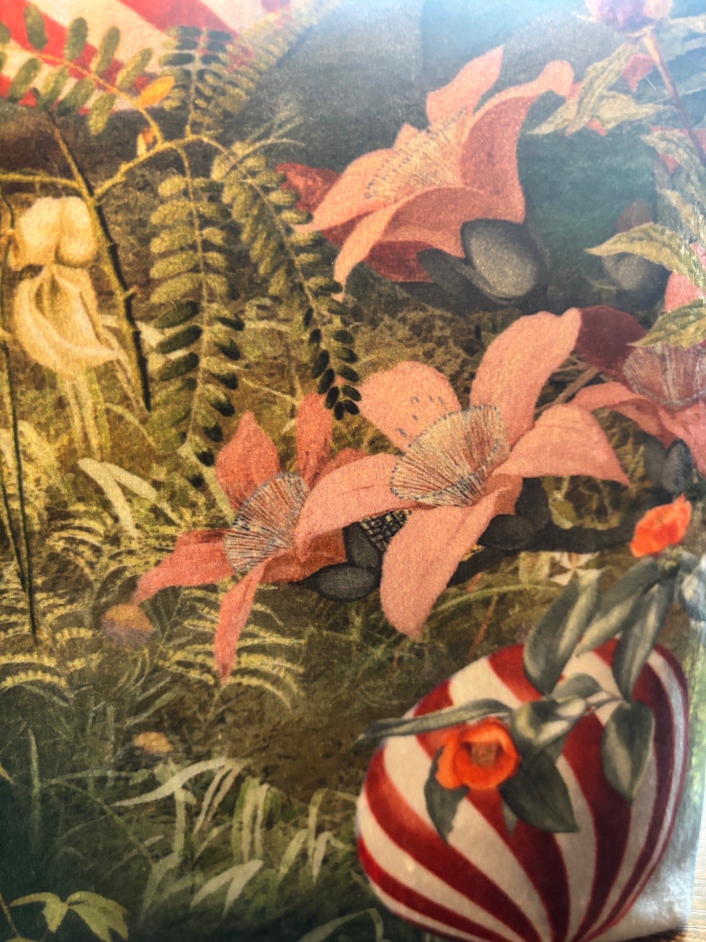 Elephant and hot air ballon velvet small makeup bag