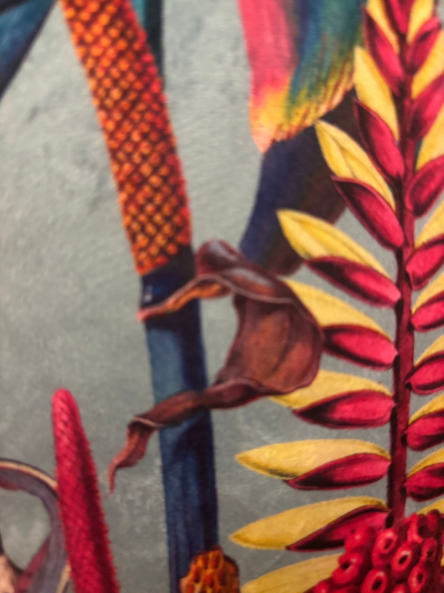 Duck egg blue velvet botanical print wash bag /storage