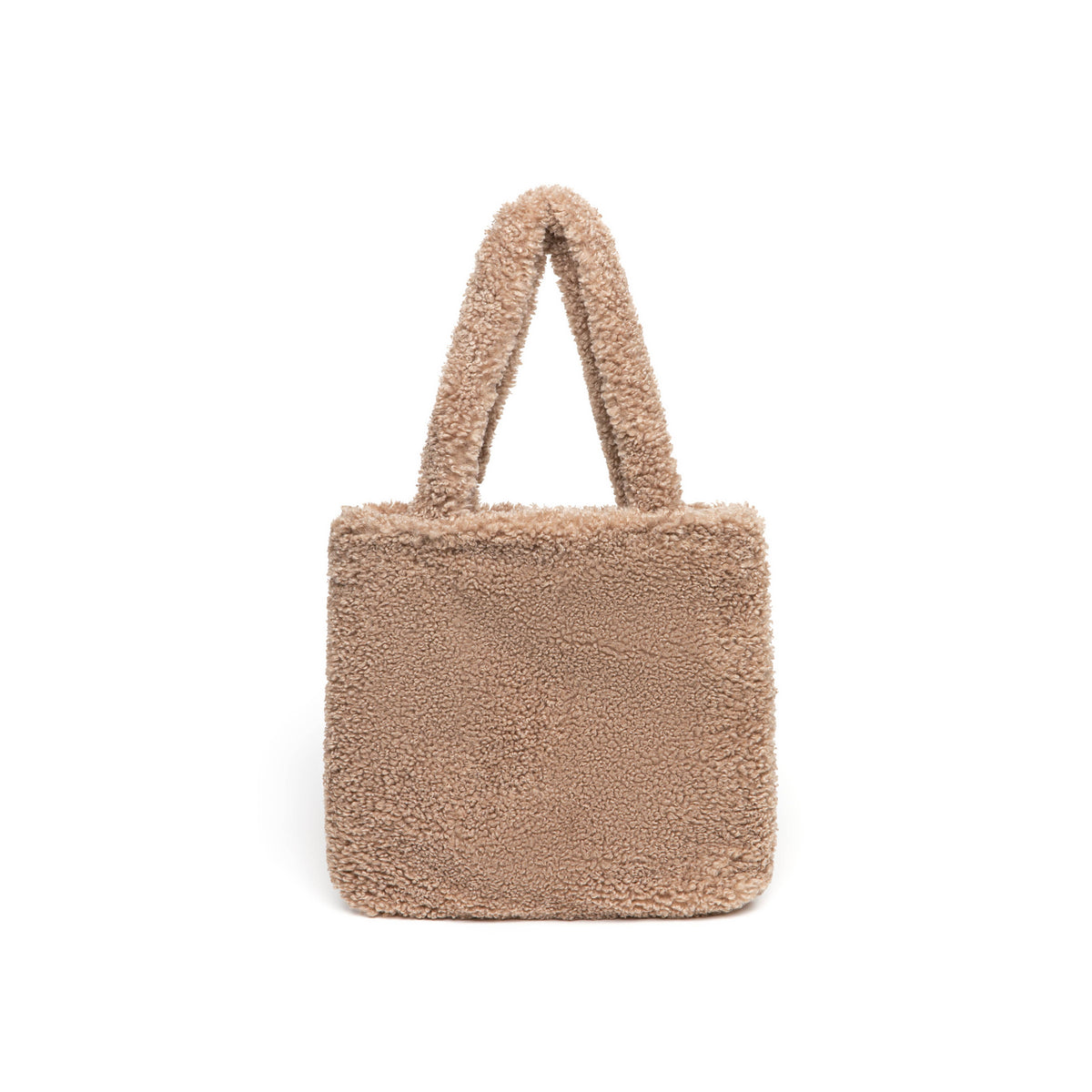 Women's Faux Shearling Tote Shoulder Bag: CREAM