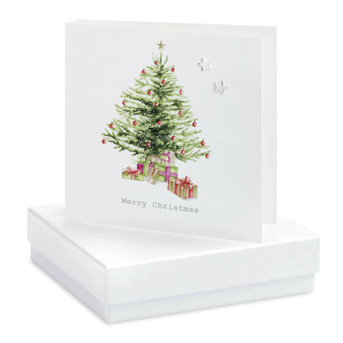 Sterling Silver Star Earrings – Elegant 925 Silver Studs with Gift Box: White