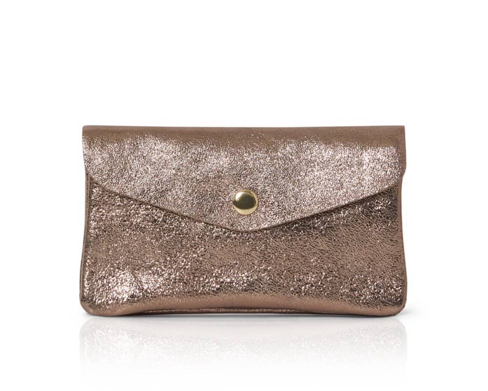 Genuine Leather Coin Bag Coin Purse And Card Holder-Medium: Bronze