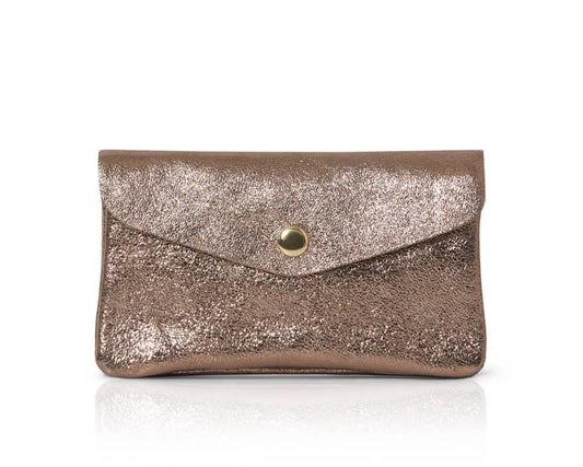 Genuine Leather Coin Bag Coin Purse And Card Holder-Medium: Bronze
