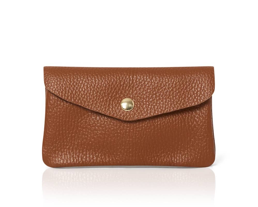 Genuine Leather Coin Bag Coin Purse And Card Holder-Medium: Gold
