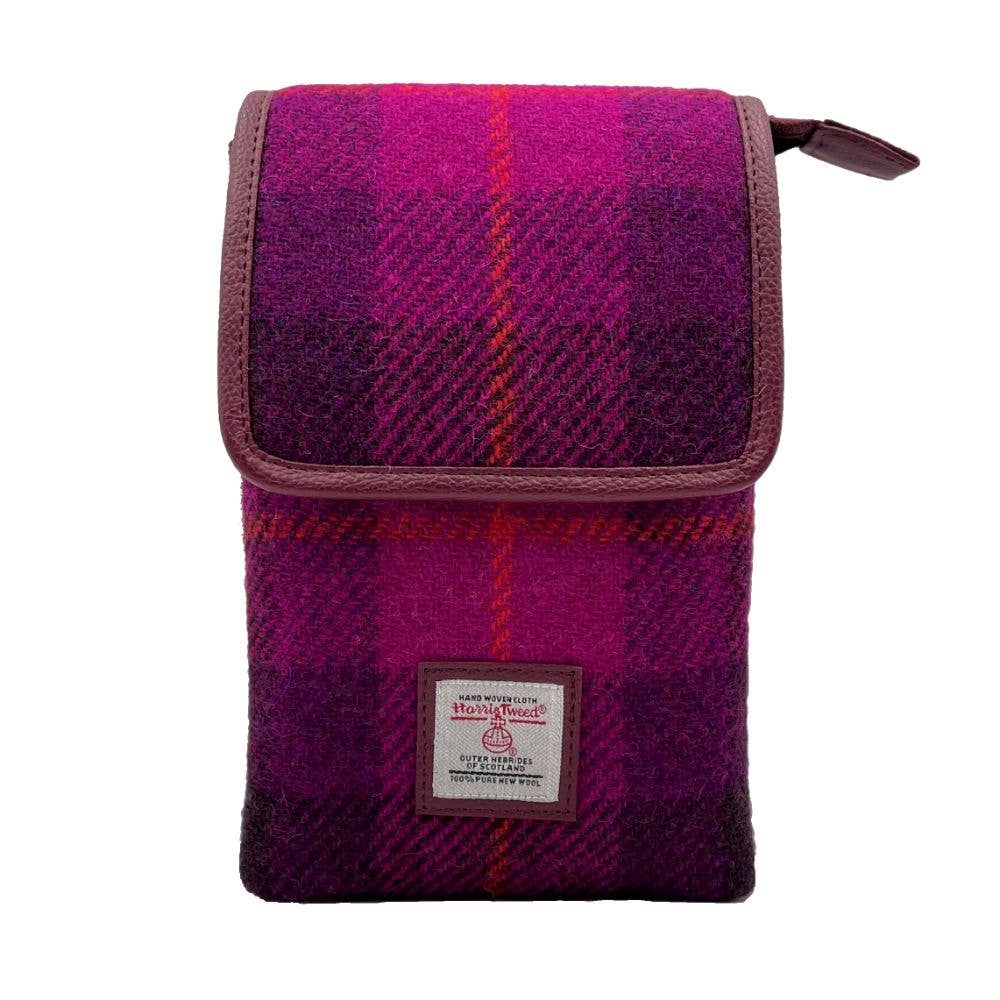 Harris Tweed Mini Crossbody Bag Purple Check