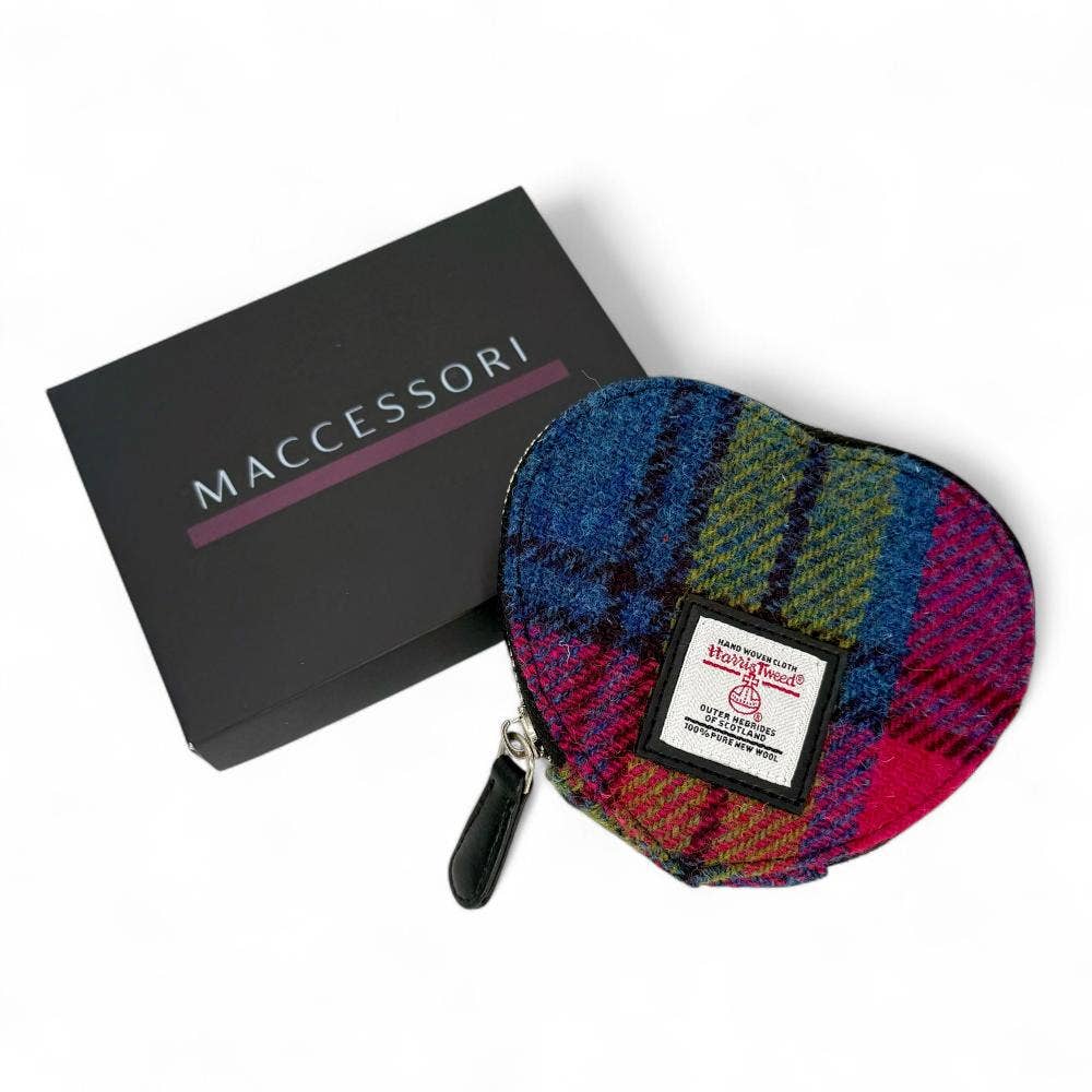 Heart Purse Blue Pink Check