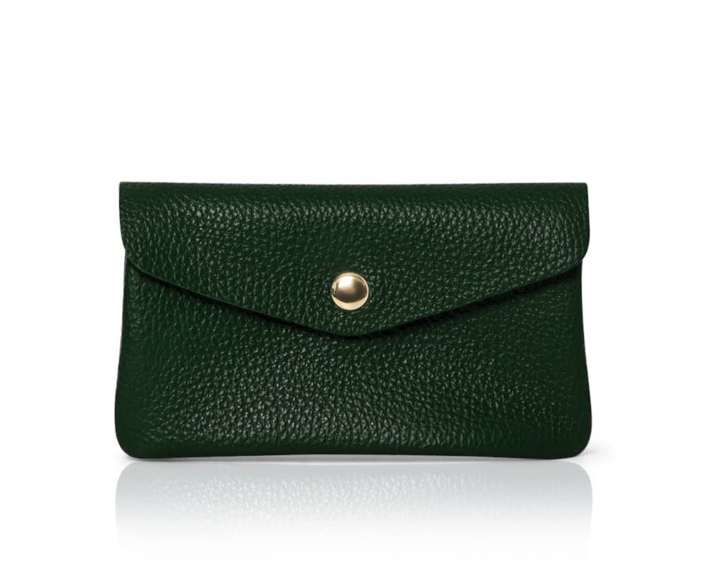 Genuine Leather Coin Bag Coin Purse And Card Holder-Medium: Green
