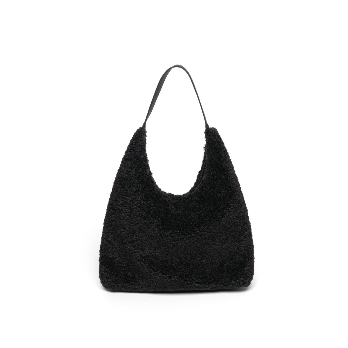 Women's Faux Shearling & Genuine Leather Hobo Handbag: TAN